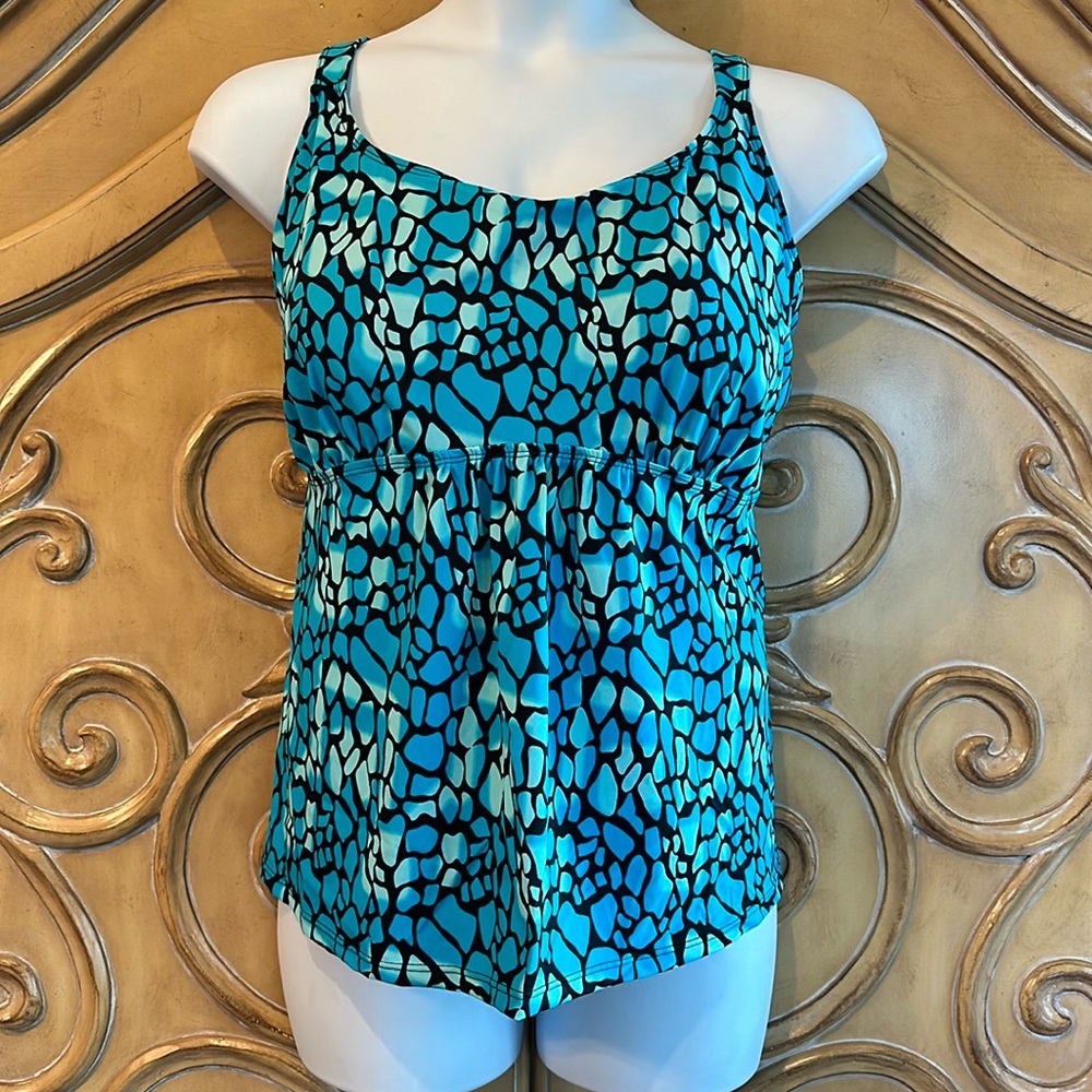 Turquoise Pebbles Tankini Top